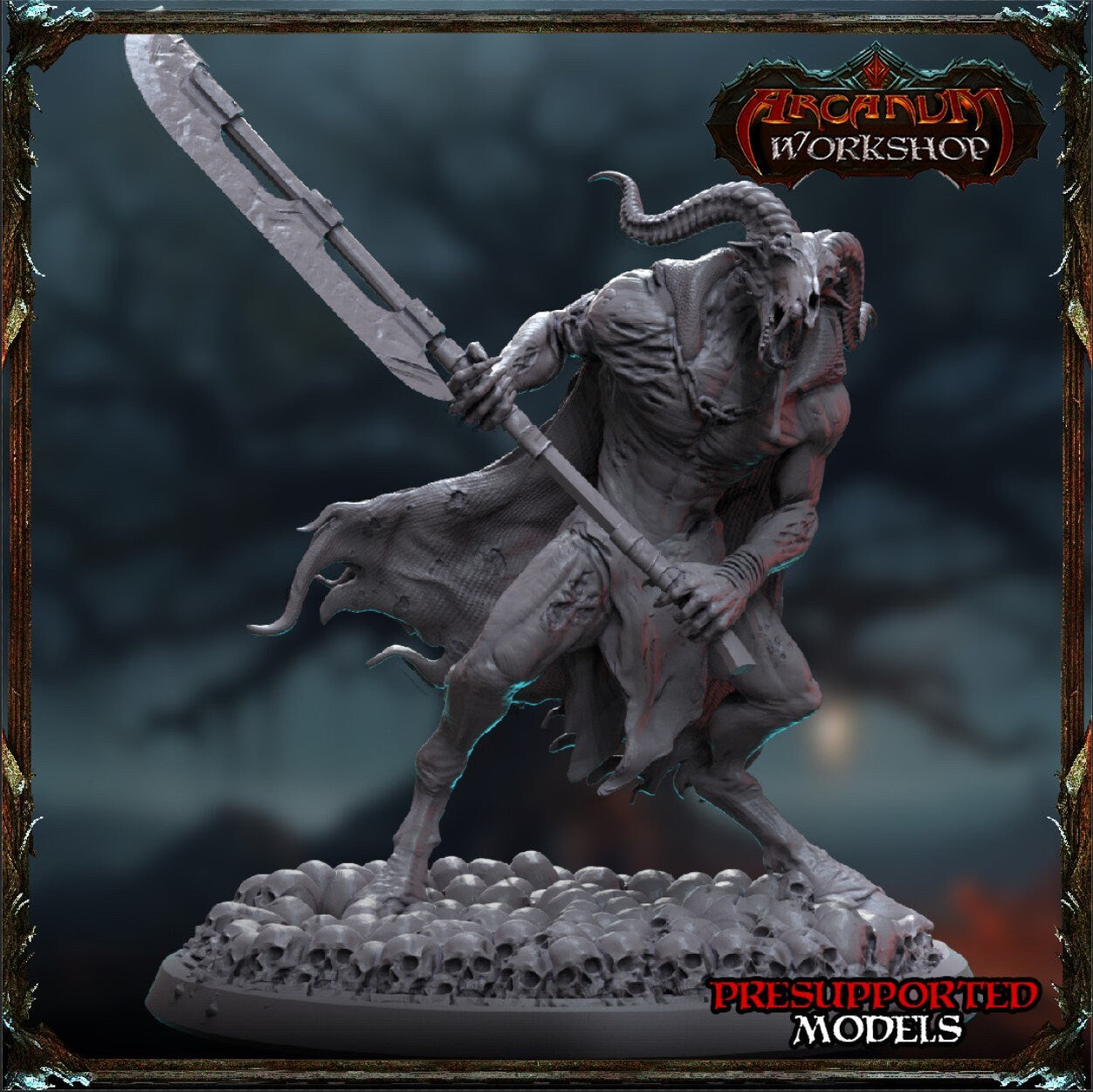 Giant Goat Man Warrior by Arcanum Workshop Miniatures