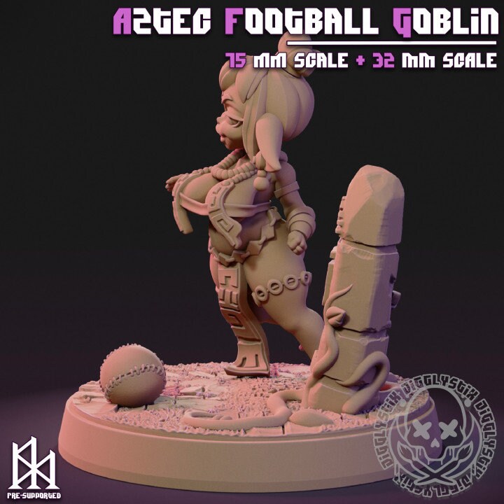 Aztec Football Goblin by Jigglystix Pinup Factory Miniatures