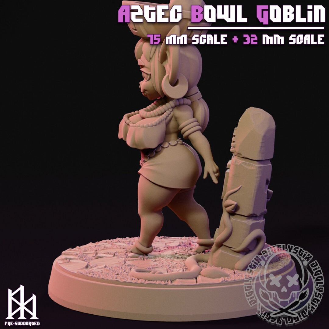 Aztec Bowl Goblin by Jigglystix Pinup Factory Miniatures