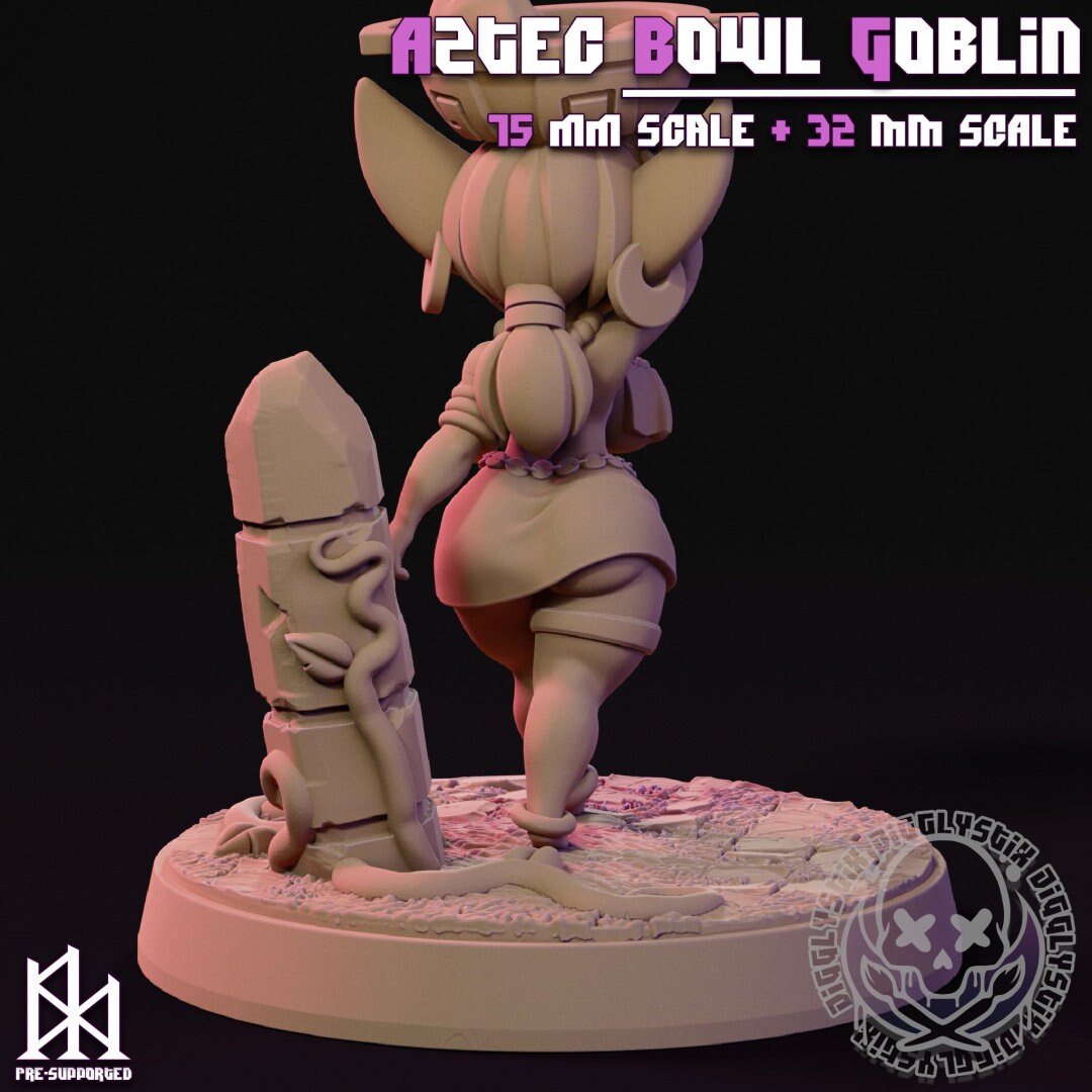 Aztec Bowl Goblin by Jigglystix Pinup Factory Miniatures