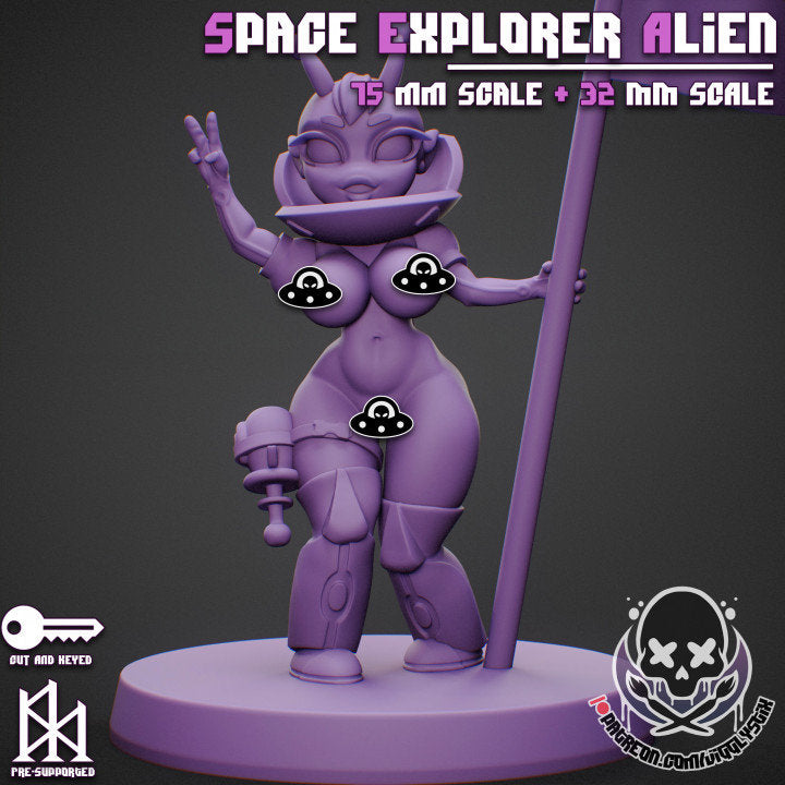 Retro Space Explorer Alien by Jigglystix Pinup Factory Miniatures