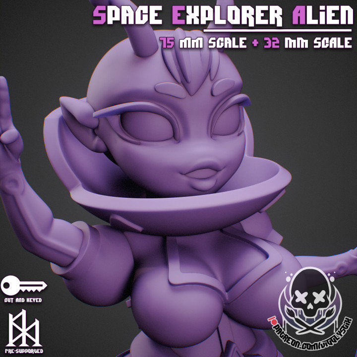 Retro Space Explorer Alien by Jigglystix Pinup Factory Miniatures