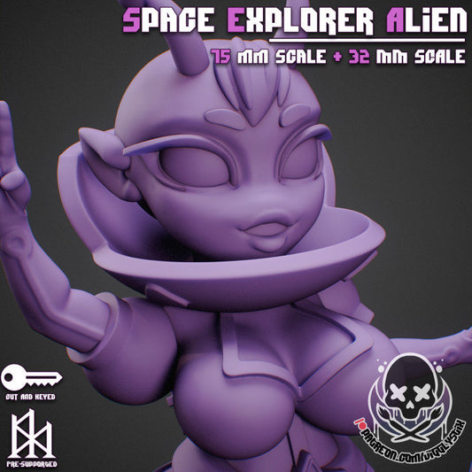 Retro Space Explorer Alien by Jigglystix Pinup Factory Miniatures