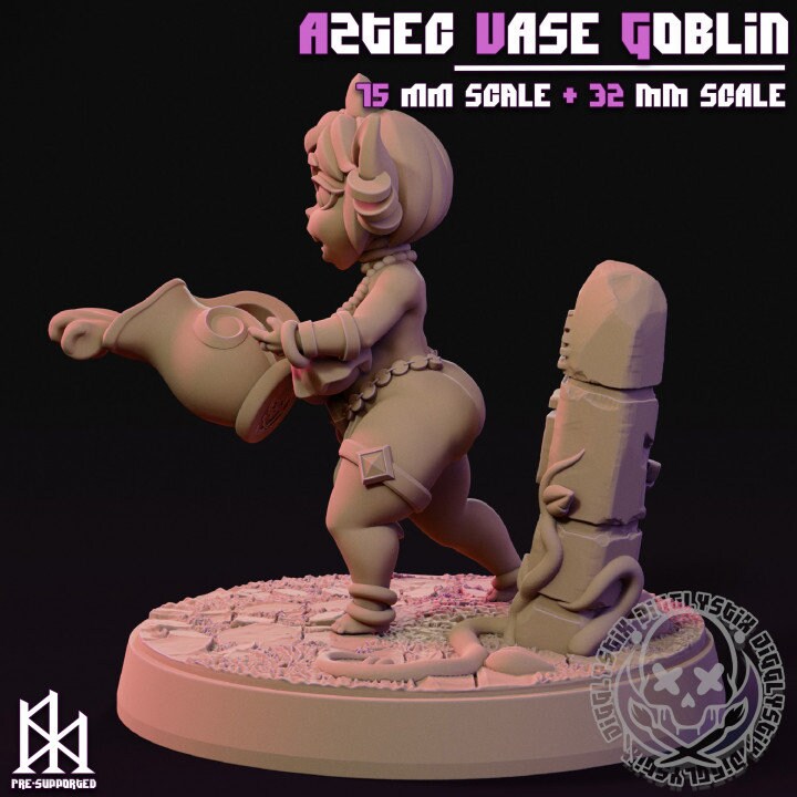 Aztec Vase Goblin by Jigglystix Pinup Factory Miniatures