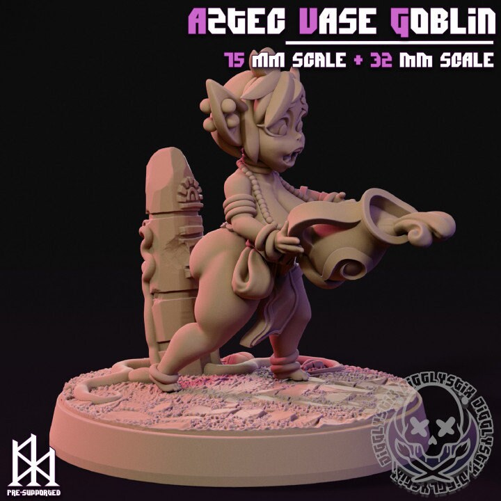 Aztec Vase Goblin by Jigglystix Pinup Factory Miniatures