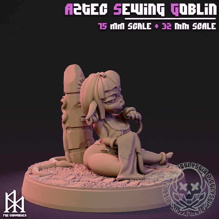 Aztec Sewing Goblin by Jigglystix Pinup Factory Miniatures