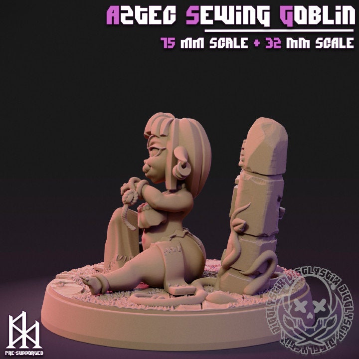 Aztec Sewing Goblin by Jigglystix Pinup Factory Miniatures