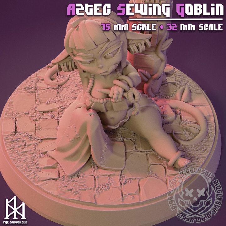 Aztec Sewing Goblin by Jigglystix Pinup Factory Miniatures