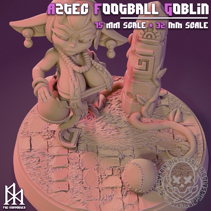 Aztec Football Goblin by Jigglystix Pinup Factory Miniatures