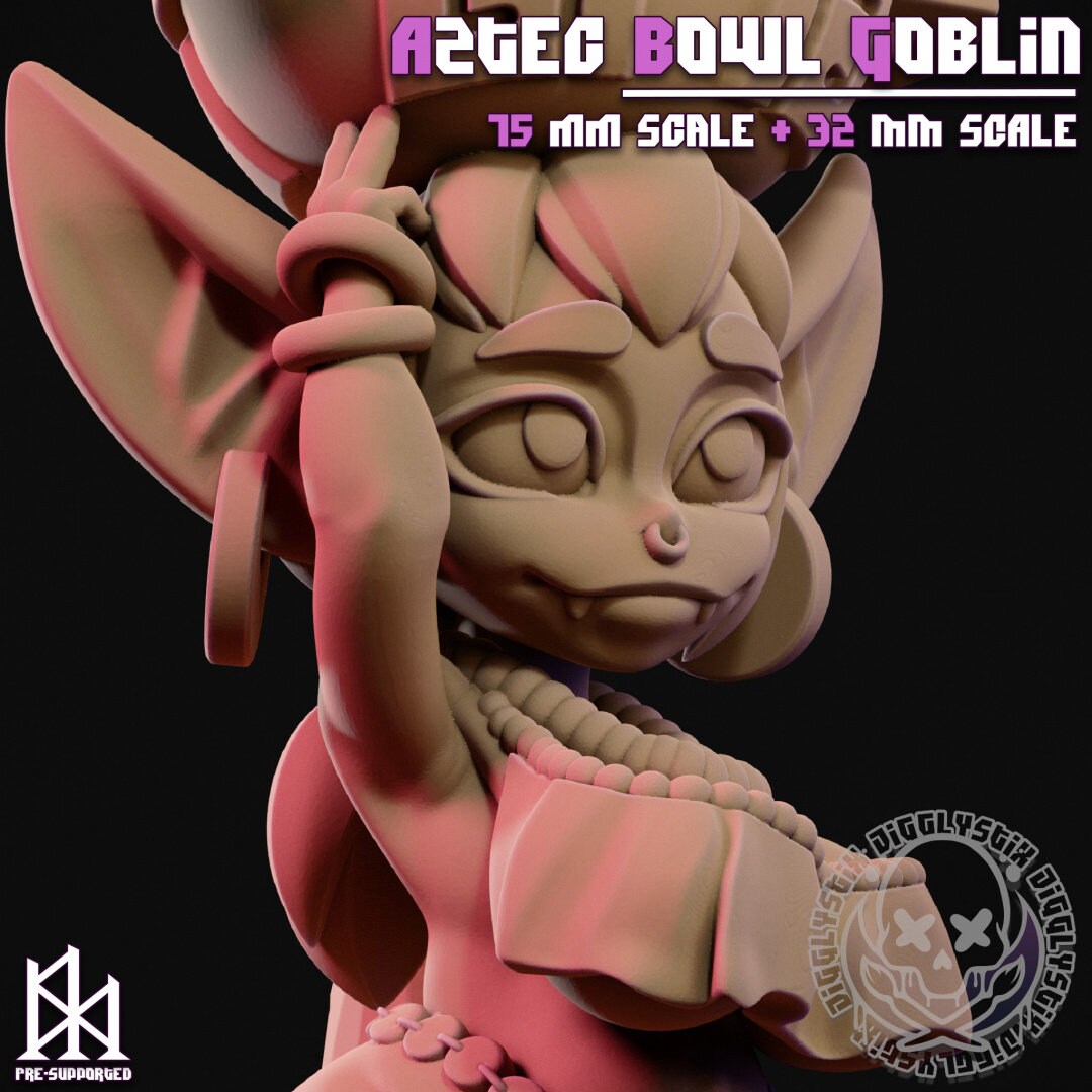 Aztec Bowl Goblin by Jigglystix Pinup Factory Miniatures