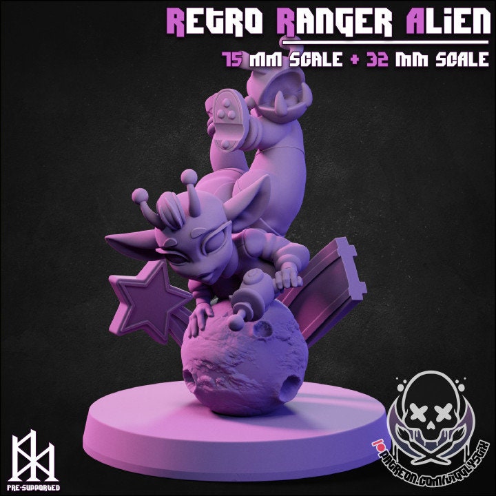 Retro Ranger Alien by Jigglystix Pinup Factory Miniatures