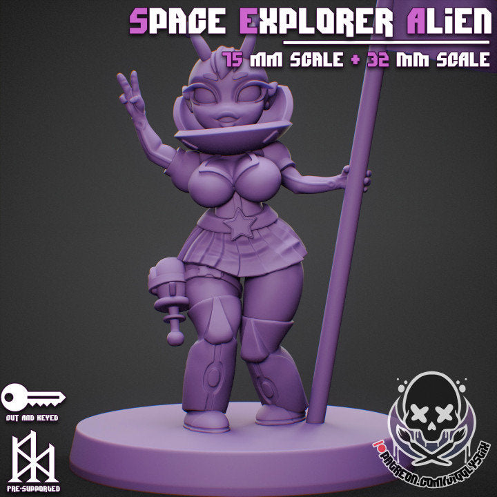 Retro Space Explorer Alien by Jigglystix Pinup Factory Miniatures