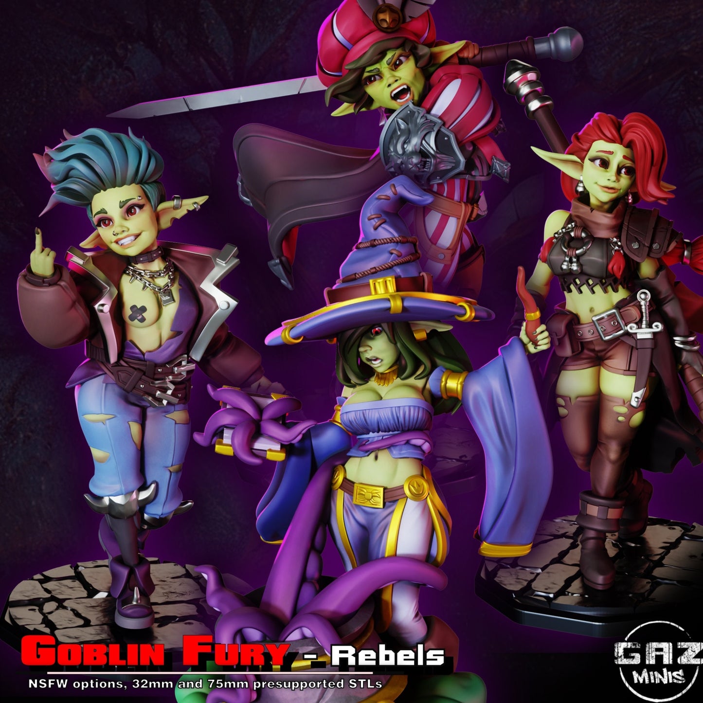 Goblin Fury Rebels by Gaz Pin Up Miniatures