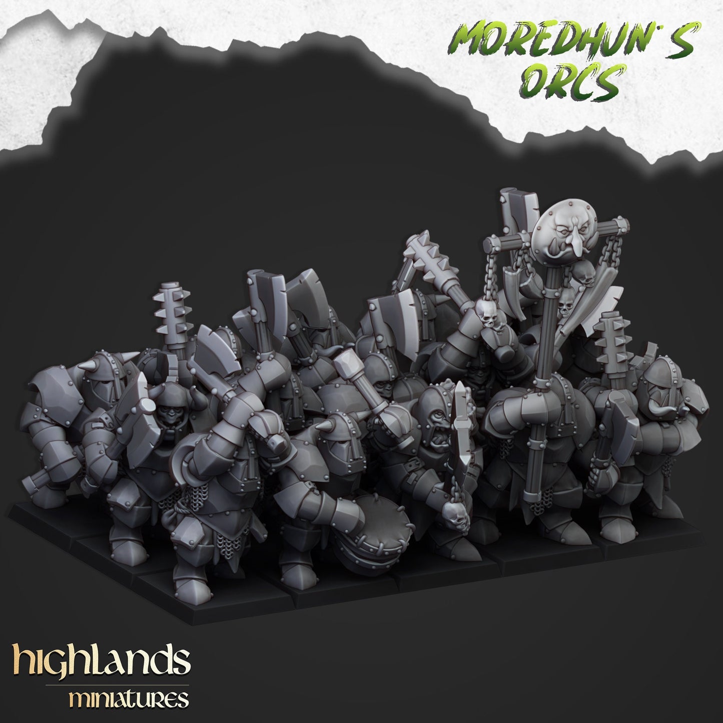 Armored Orcs Unit By Highland Miniatures