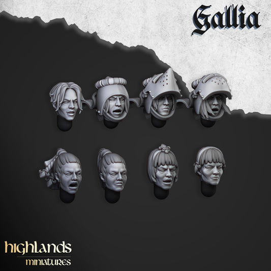 Female Knight Heads of Gallia  by Highland Miniatures