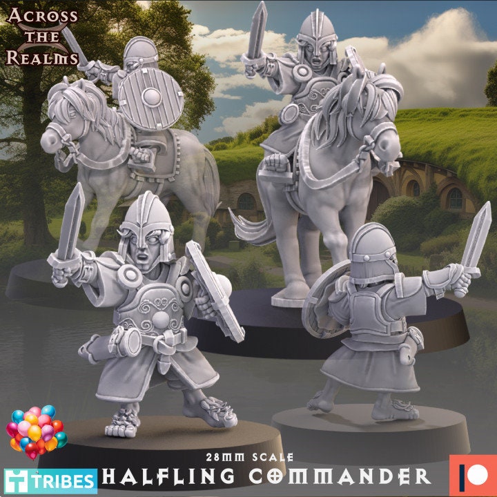 Halfling Commander by Across the Realms Miniatures