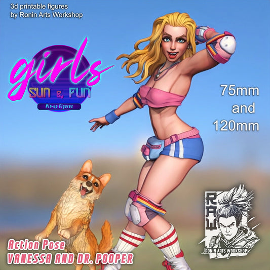 Skater Vanessa from "Girls, Sun and Fun" by Ronin Arts Workshop Miniatures