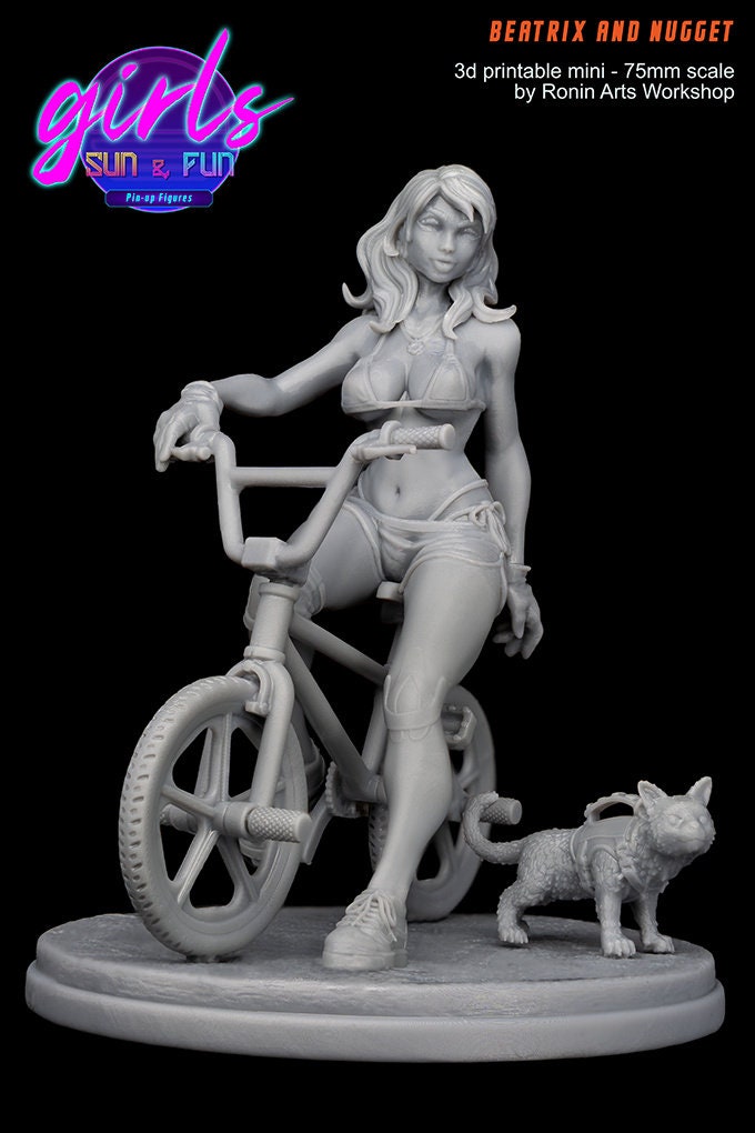 Beatrix and Nugget from "Girls, Sun and Fun" by Ronin Arts Workshop Miniatures