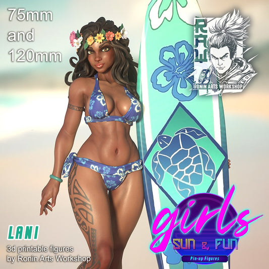 Surfer Lani from "Girls, Sun and Fun" by Ronin Arts Workshop Miniatures