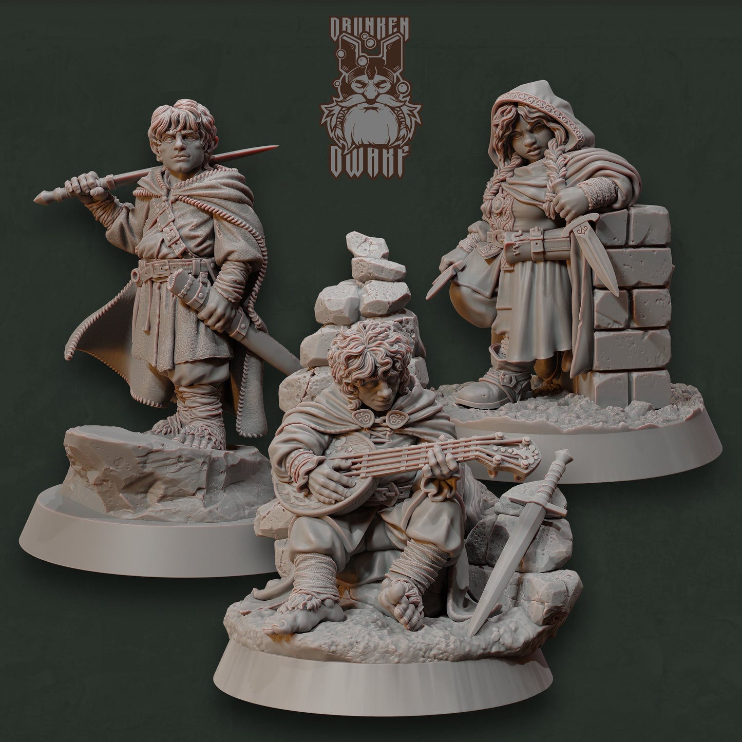 Halfling Heroes by Drunken Dwarf Miniatures