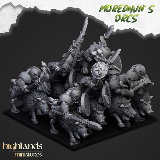 Orc Boar Calvary Unit By Highland Miniatures