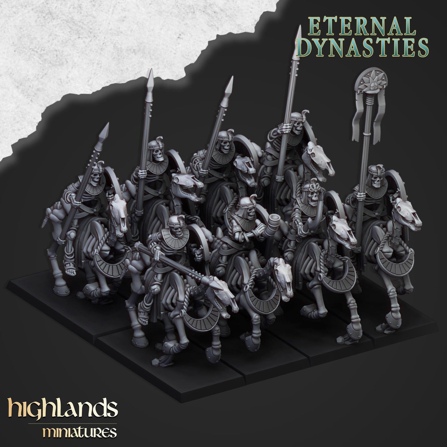 Skeleton Calvary Unit From Eternal Dynasties By Highland Miniatures