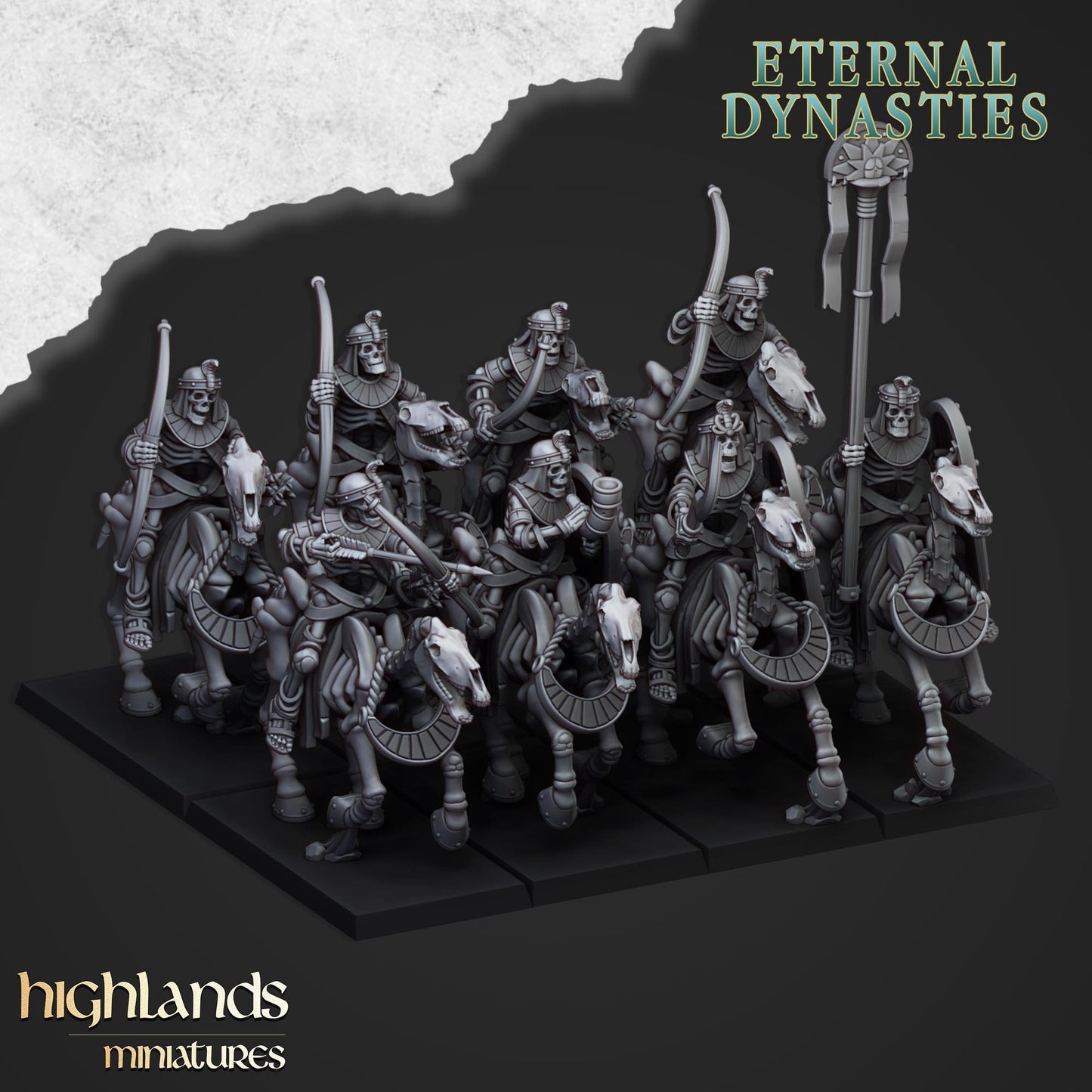 Skeleton Calvary Unit From Eternal Dynasties By Highland Miniatures