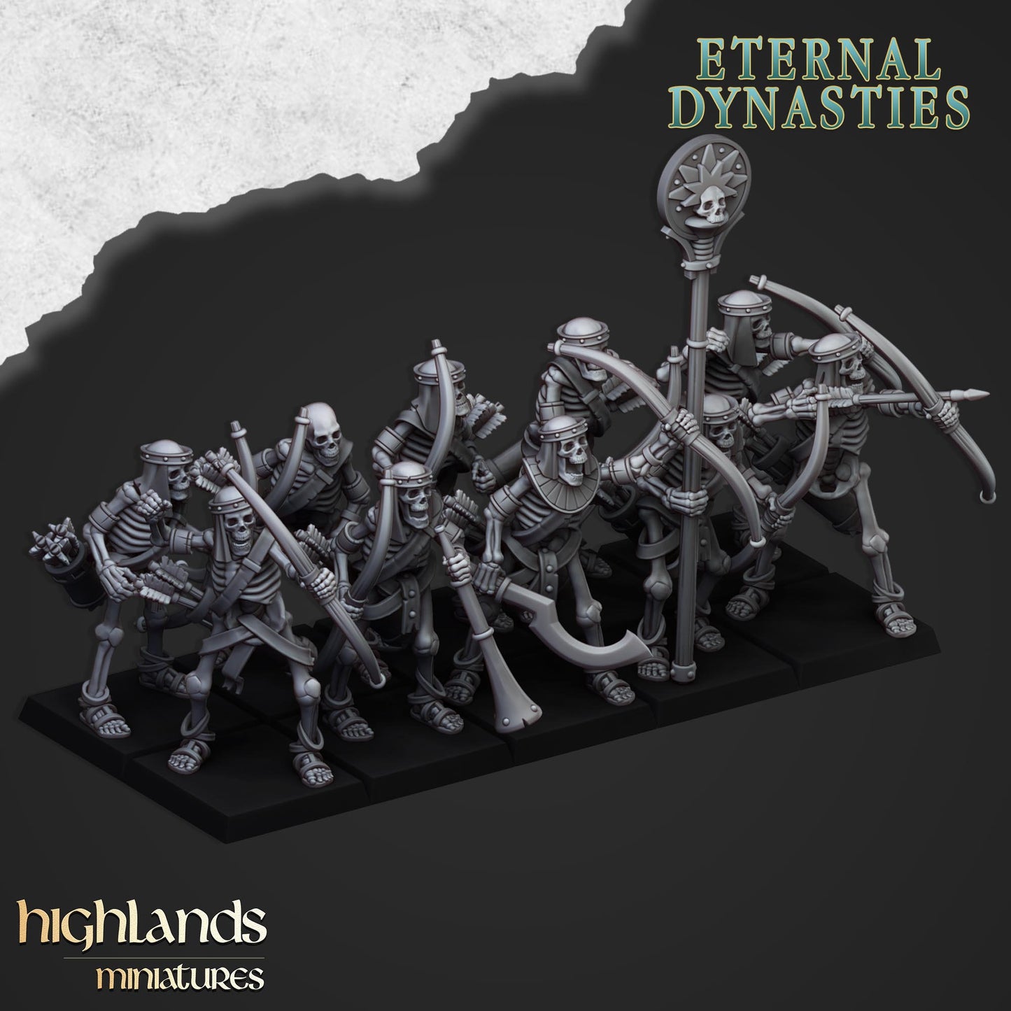 Skeleton Archer Unit From Eternal Dynasties By Highland Miniatures