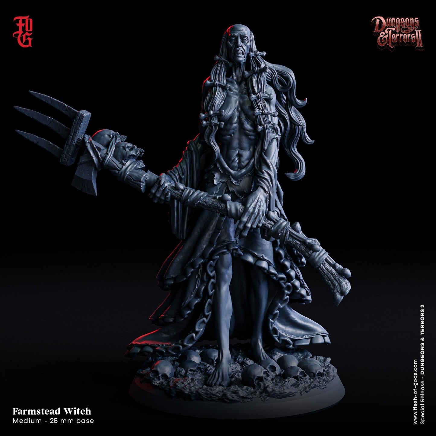 Farmstead Witch from "Dungeons & Terrors II"  by Flesh of Gods Miniatures