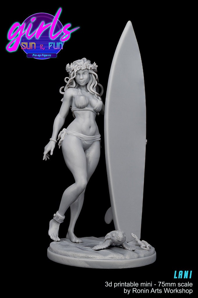 Surfer Lani from "Girls, Sun and Fun" by Ronin Arts Workshop Miniatures