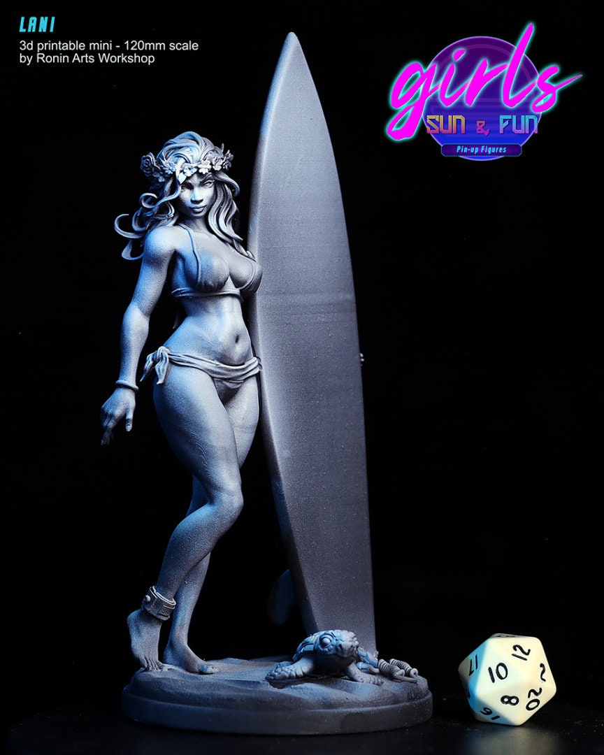 Surfer Lani from "Girls, Sun and Fun" by Ronin Arts Workshop Miniatures