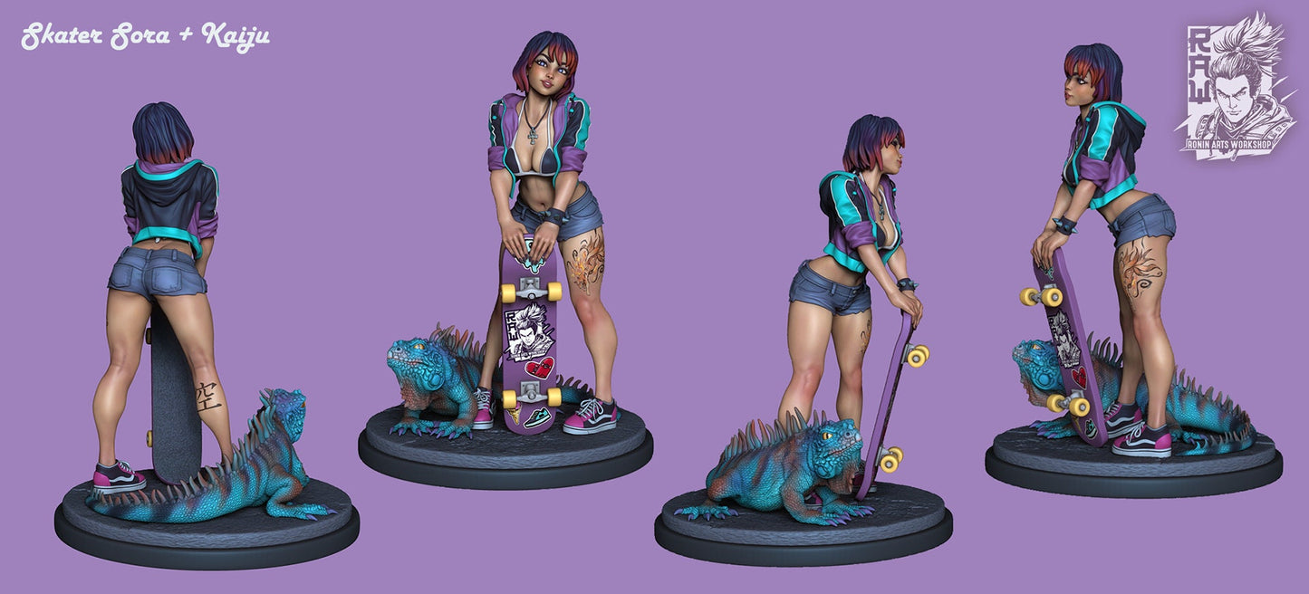 Skater Sora from "Girls, Sun and Fun" by Ronin Arts Workshop Miniatures