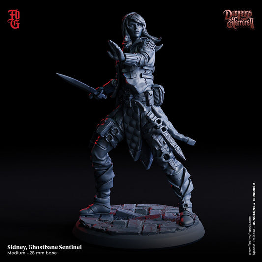 Sydney Ghostbane from "Dungeons & Terrors II"  by Flesh of Gods Miniatures