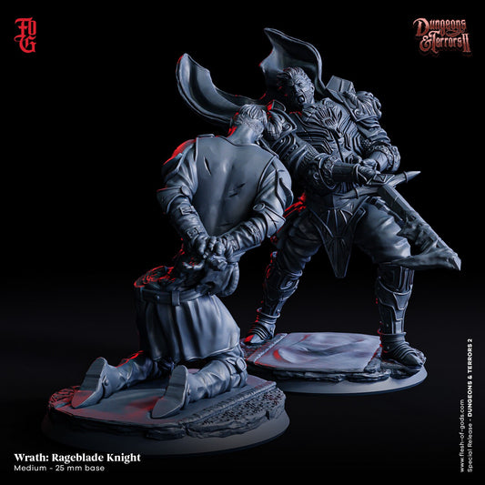 Sin Wrath Rageblade Knight  from "Dungeons & Terrors II"  by Flesh of Gods Miniatures