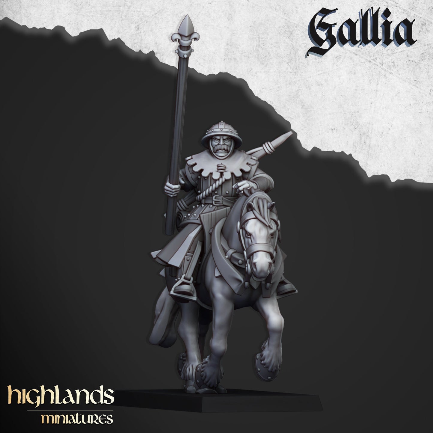 Mounted Men at Arms Unit of Gallia  by Highland Miniatures