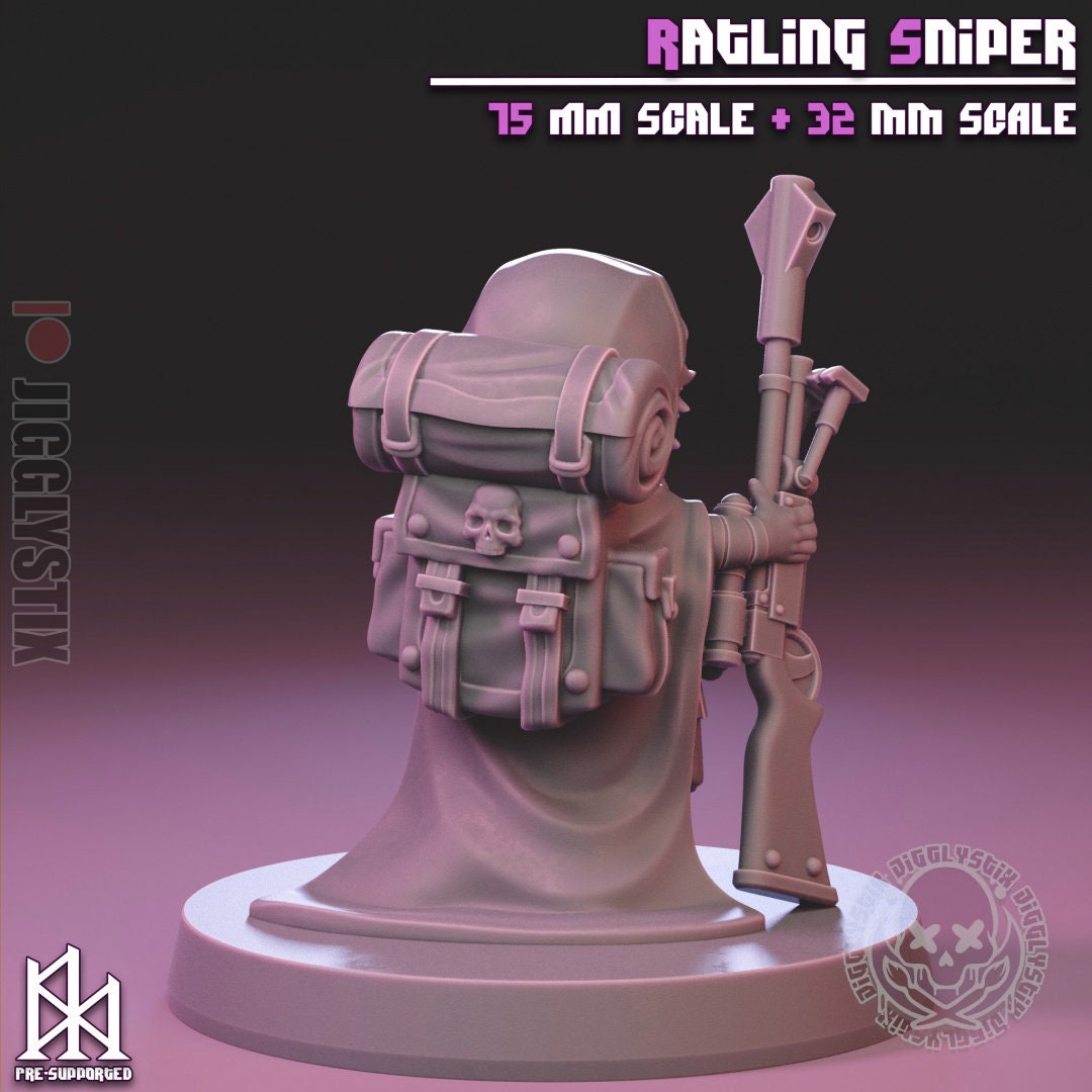 Ratling Sniper by Jigglystix Pin Up Factory Miniatures