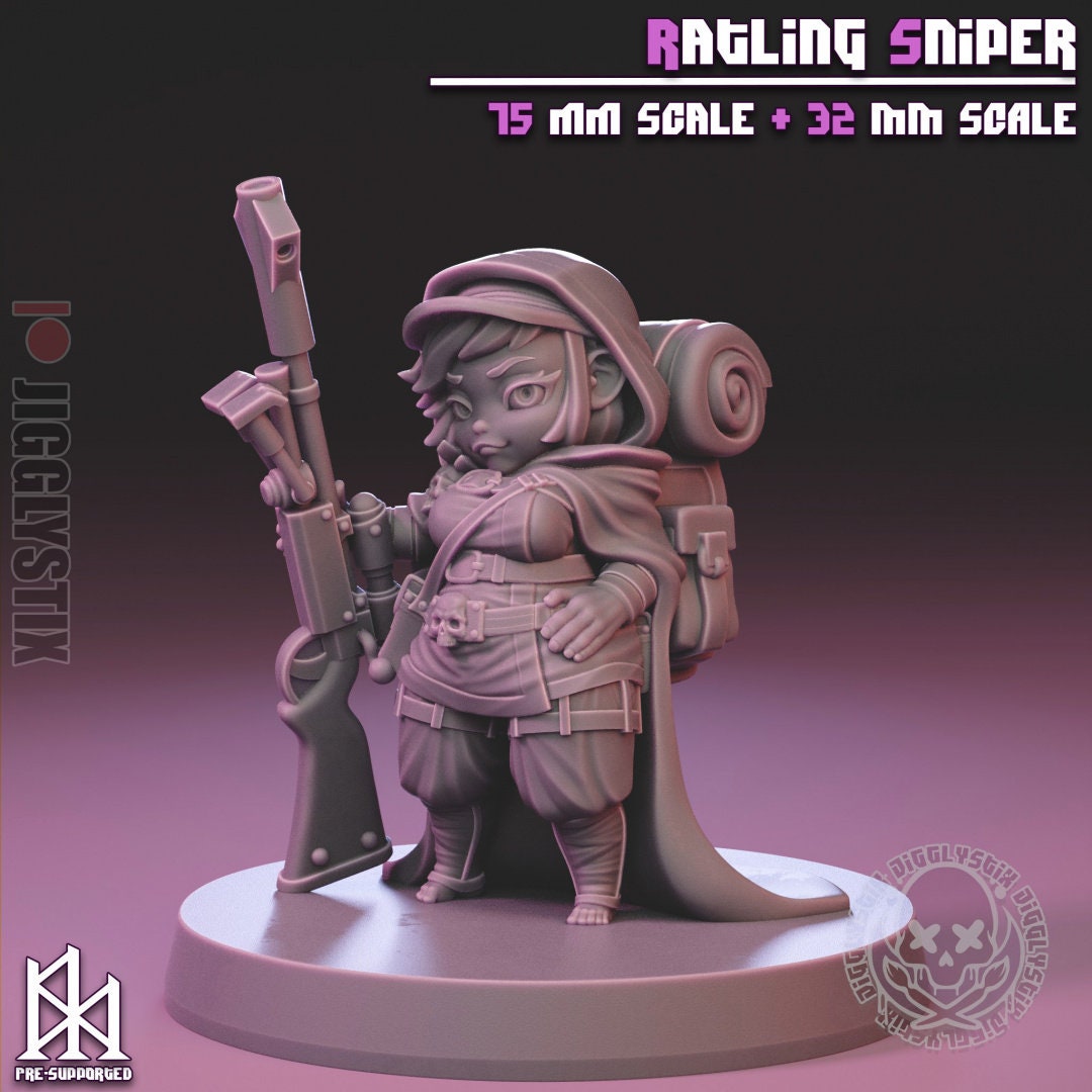 Ratling Sniper by Jigglystix Pin Up Factory Miniatures