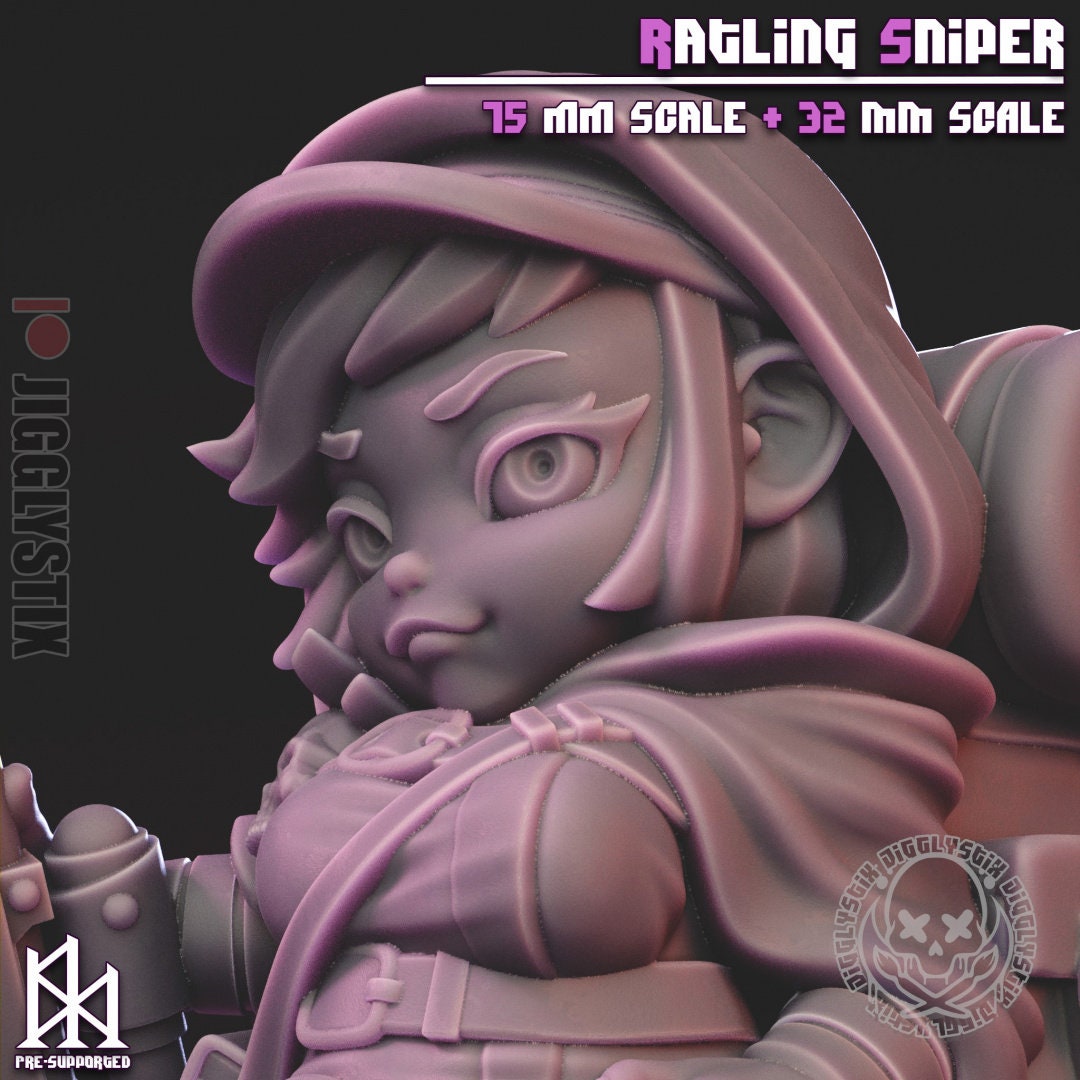 Ratling Sniper by Jigglystix Pin Up Factory Miniatures