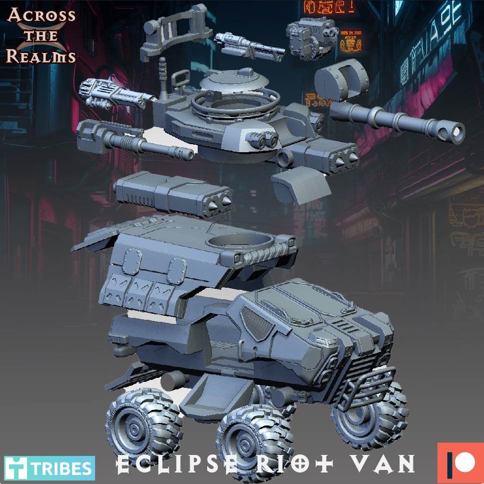 Eclipse Riot Van from Enforcer Divas  by Across the Realms Miniatures