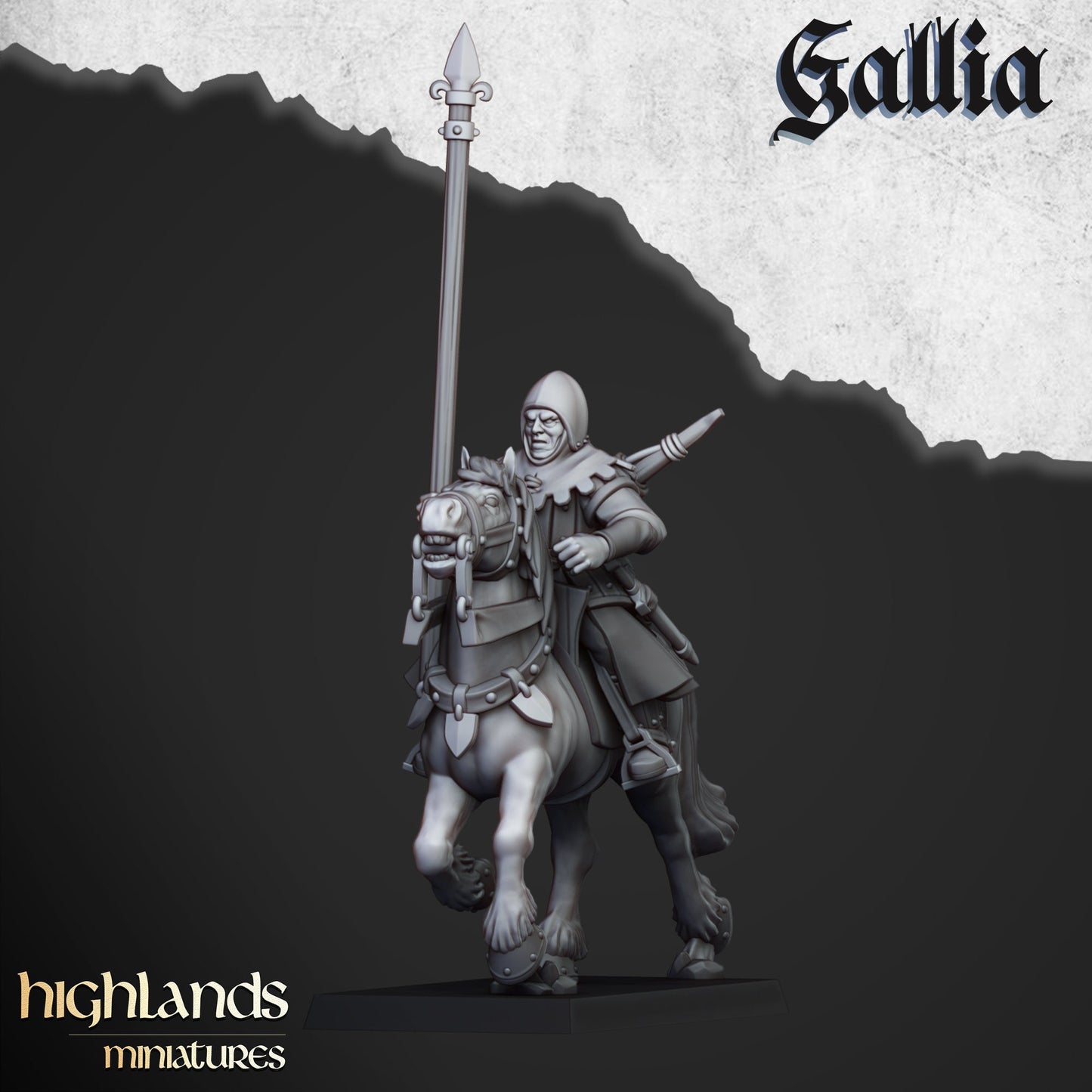 Mounted Men at Arms Unit of Gallia  by Highland Miniatures