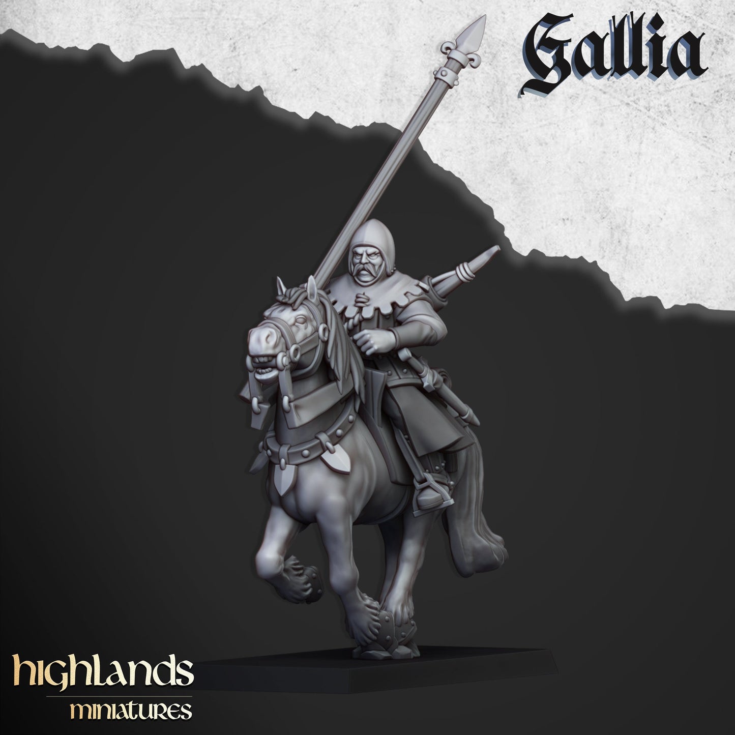 Mounted Men at Arms Unit of Gallia  by Highland Miniatures