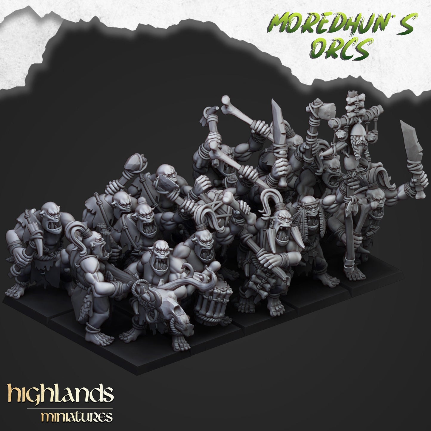 Feral Orc Warrior Unit By Highland Miniatures