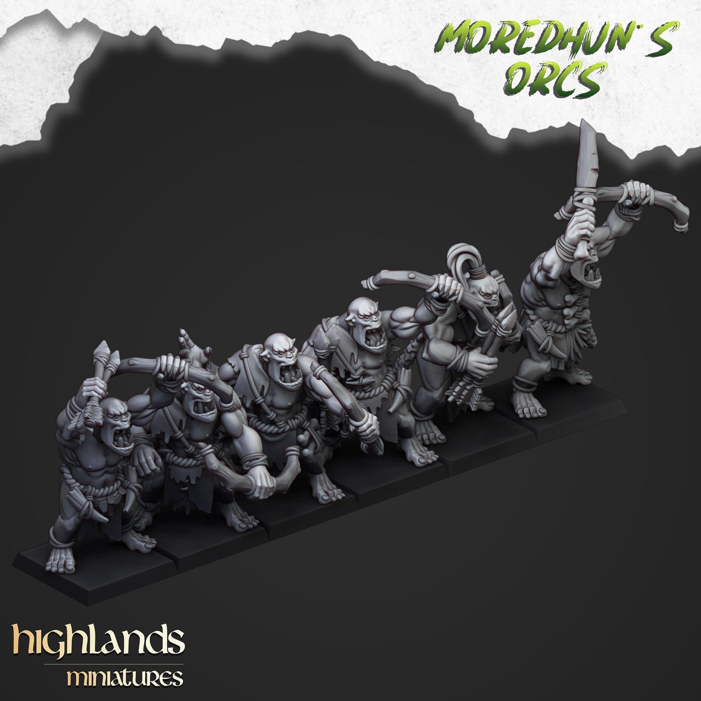 Feral Orc Warrior Unit By Highland Miniatures