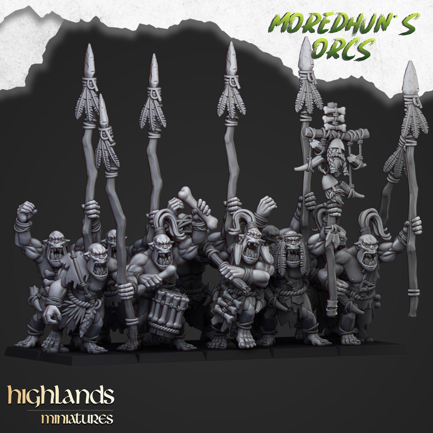 Feral Orc Warrior Unit By Highland Miniatures