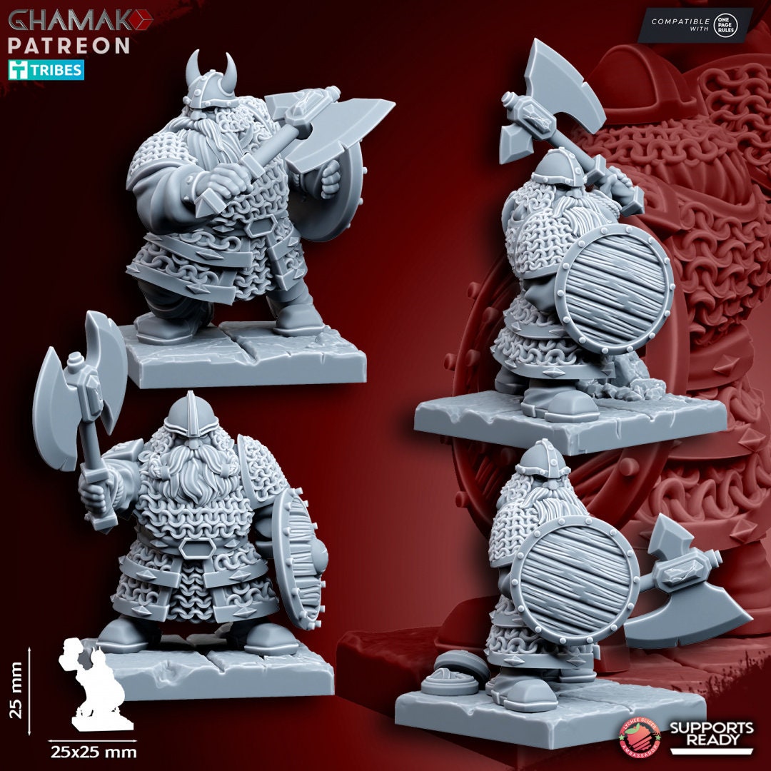 Clan Warriors (handweapon and shield) by Ghamak Miniatures