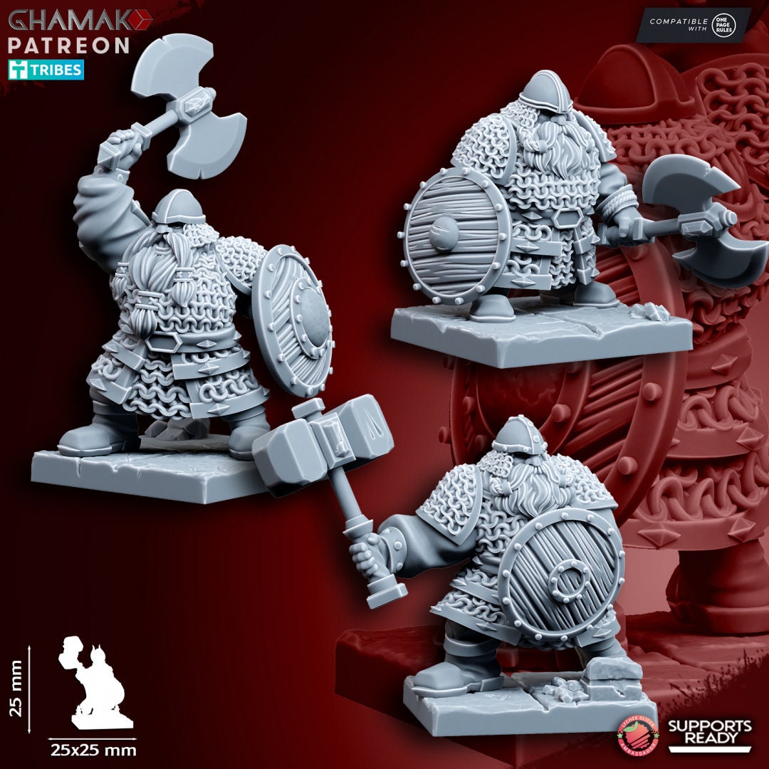 Clan Warriors (handweapon and shield) by Ghamak Miniatures