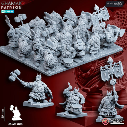 Clan Warriors (handweapon and shield) by Ghamak Miniatures