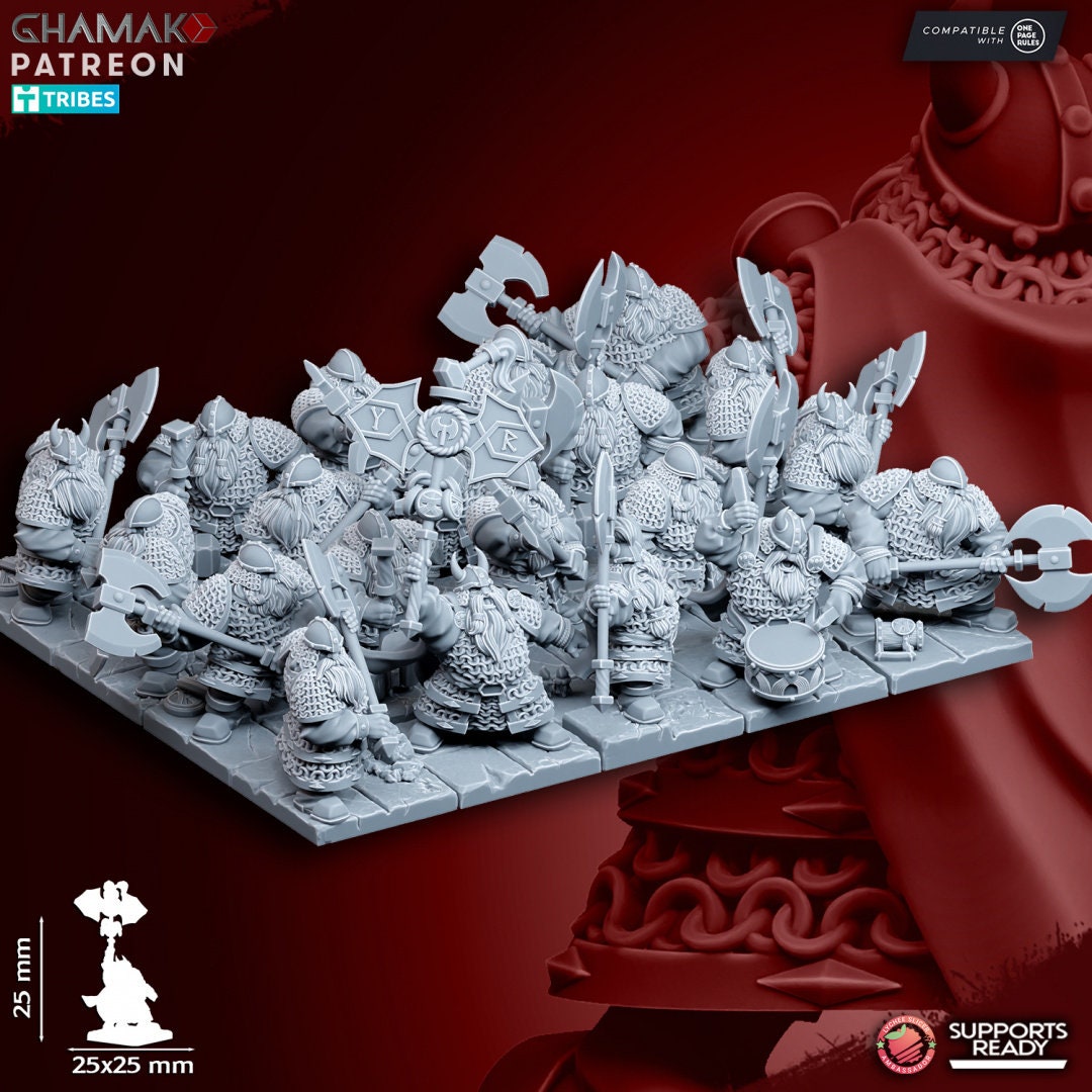 Clan Warriors (two handed axes) by Ghamak Miniatures