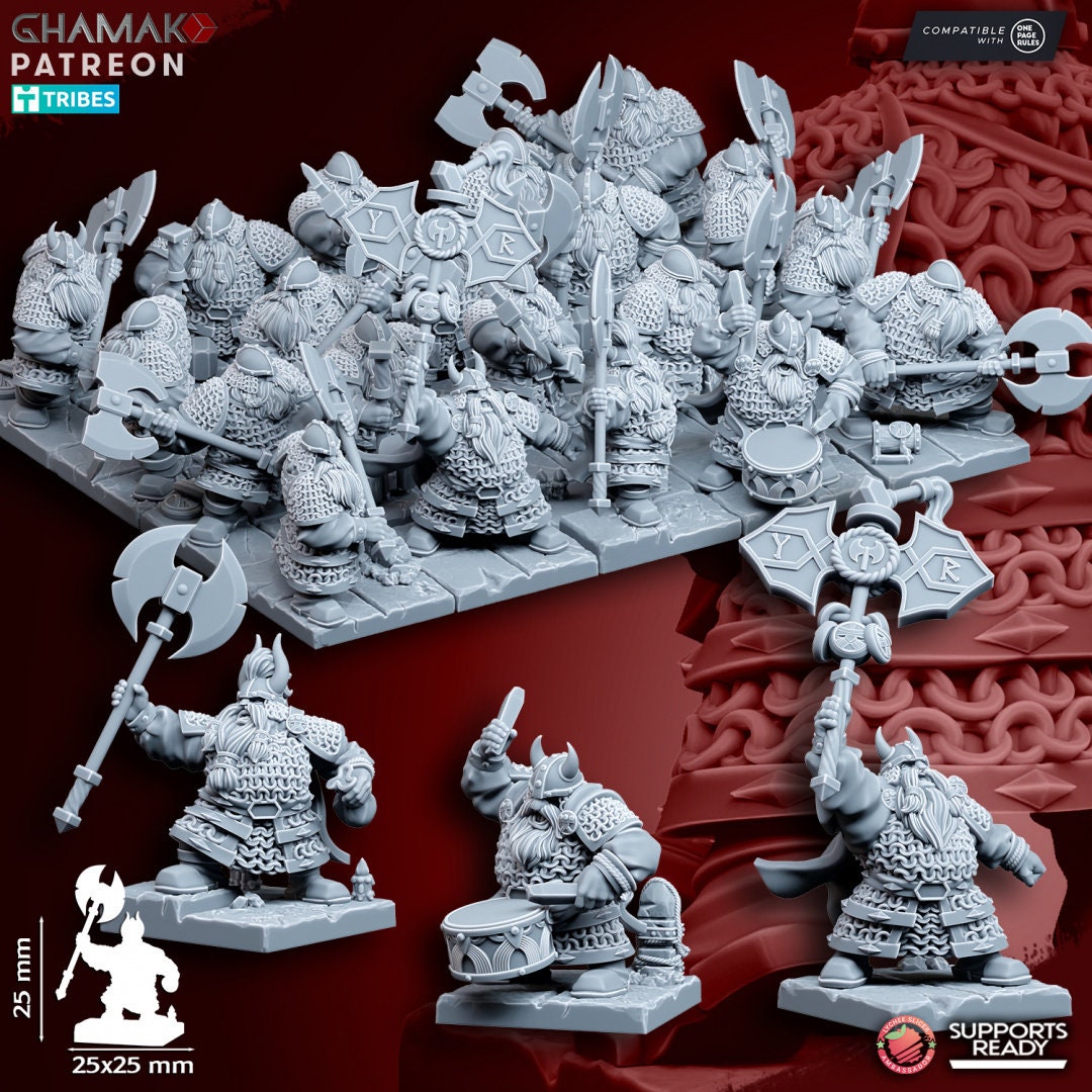 Clan Warriors (two handed axes) by Ghamak Miniatures