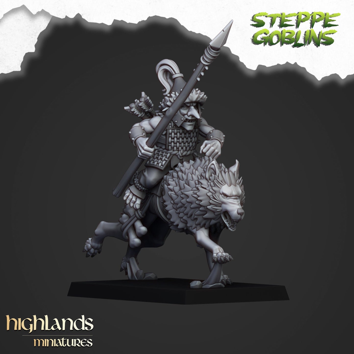 Mounted Steppe Goblins Wolf Calvary Unit By Highland Miniatures